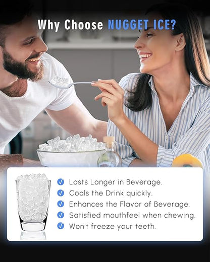 Maksone Nugget Ice Maker Countertop, Self-Cleaning ice Machine