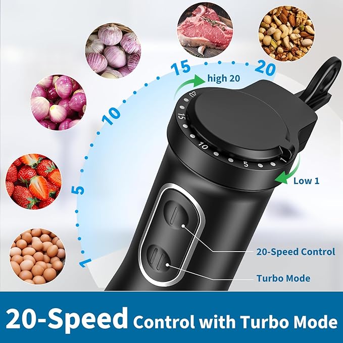 LINKChef 4 in 1 Immersion Blender Handheld, 800W