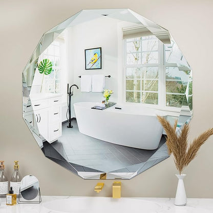 Suidia Bathroom Mirror, Frameless Bathroom Mirror