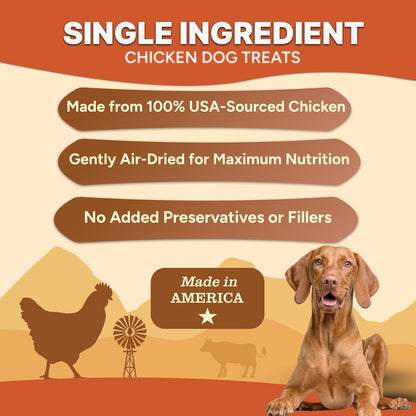 Gaines Family Farmstead Chicken Chips for Dogs – 6 oz Natural, High-Protein Dog Treats, Rawhide-Free Chews, Single Ingredient, Grain-Free, Made in USA