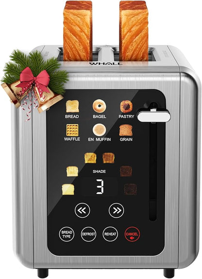 WHALL Touch Screen Toaster 2 Slice, Smart Digital Toaster