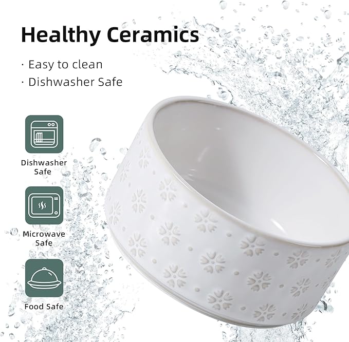 6.1inch Ceramic Raised Double Bowls Set
