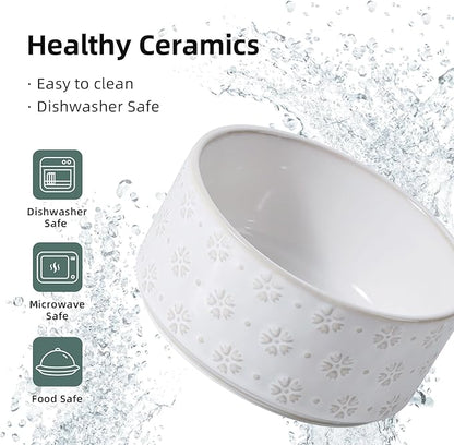 6.1inch Ceramic Raised Double Bowls Set