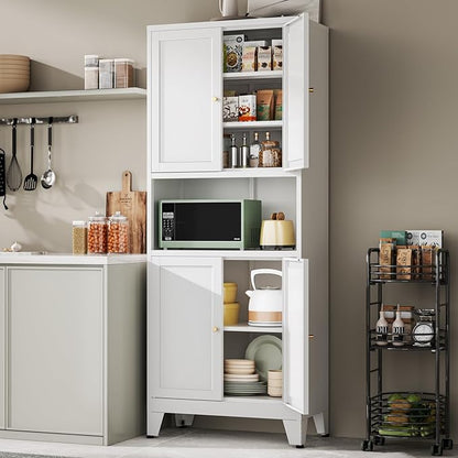Metal Pantry Storage Cabinet, Microwave Stand
