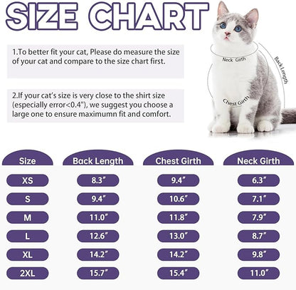 QBLEEV Cat Pajamas for Cats Only, Sticky Hair Kitten Clothes, Prevent Lost Fur Pet Onesie Shirts Costumes Outfits for Daily Wear Parties Photography, Recovery Suit for Small Dogs