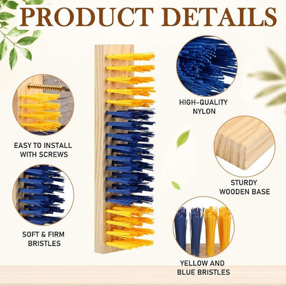 Mifoci 6 Pcs Livestock Scratching Brush Goat Scratcher Livestock Brushes, Goat Scratching Post with 24 Screws Wooden Self Grooming Brush for Small Goats, Sheep, Pigs, Cow, Horses