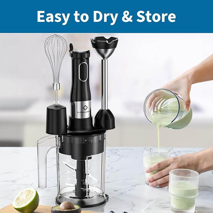 LINKChef 4 in 1 Immersion Blender Handheld, 800W