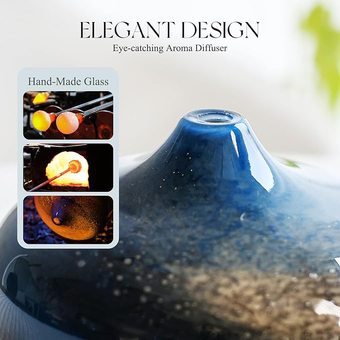 Porseme 500ml Glass Essential Oil Diffuser Aromatherapy Ultrasonic Cool Mist