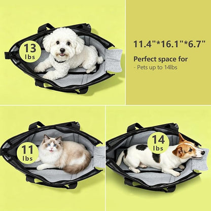 Ownpets Small Dog Pet Purse Carrier for Travel Vet Shopping, Up to14 lbs | small, storage pockets, travel vet shopping, small pets