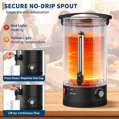 120 Cup Commercial Coffee Urn - 18L/4.8Gal Stainless Steel Electric Coffee Maker