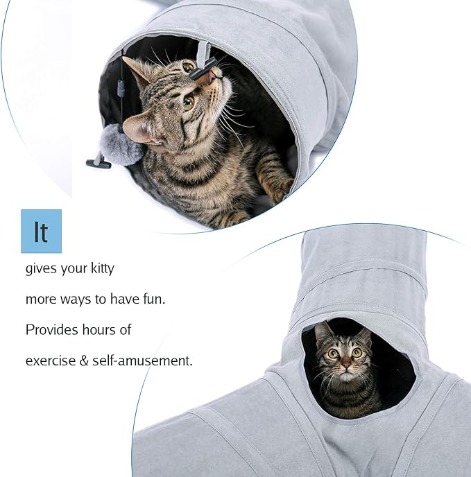 PAWZ Road Cat Tunnel Collapsible 3 Way Cat Play Tube 10.5 Inches in Diameter