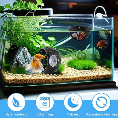 2pcs Floating Bettas Hide & Shrimp Cave Fhiny Bettas Tunnel Aquarium Fish Hideout Shrimp Cave Aquarium Decor for Small Fish(Color:Black)