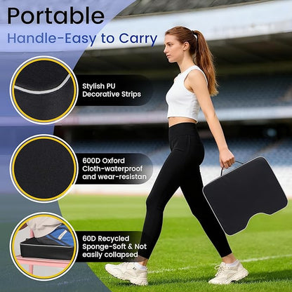FirstGift 2-Pack 3.15" Stadium Seat Cushions - Portable Water-Resistant Bleacher Pads with Decorative Trim, Lightweight & Comfortable for Sports, Games, and Outdoor Events