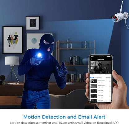 Hiseeu Wireless WiFi Security Camera System, Wired Plug-in Powered, Expandable
