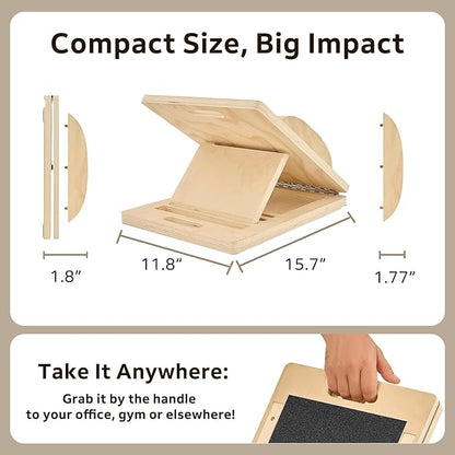 Slant Board with 6 Angles Converts to a Balance Board – Premium Calf Stretcher & Wobble Board for Effective Stretching & Squats Exercise Slant Board with Velour Surface