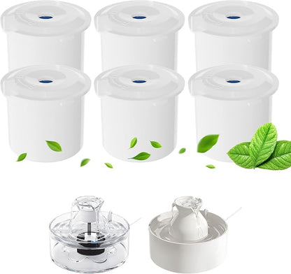 PETIMI Accessories Set (Replacement Filter & Water Pump Sponge) for Pet Water Fountain- 6 pcs Packed Filters and 3 pcs Packed Sponges, Only Fits PETIMI Glass & Ceramic Pet Fountain