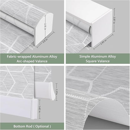 Tipiace Motorized Blinds with Remote Window Roller Shade Wireless Rechargeable