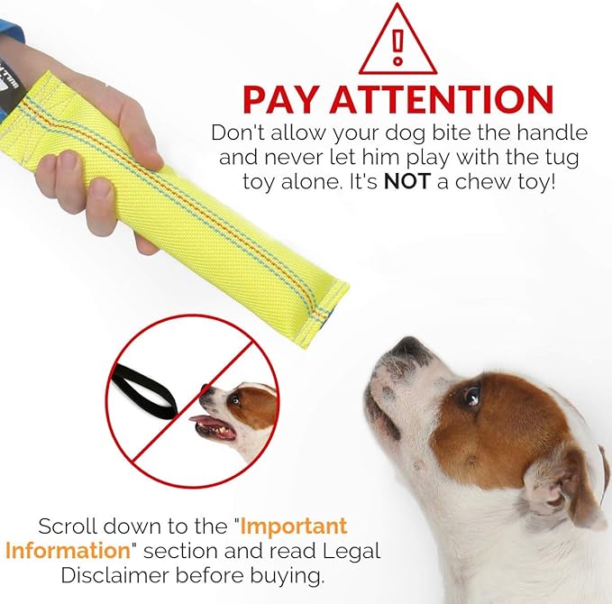 Bungee Dog Bite Tug Toy - Ideal for Fun Interactive Play, Tug of War & Puppy Training - Tough, Durable Pull Toys for Medium to Large Dogs - Safe Fire Hose Dog Tugger with Strong Handle - Handmade
