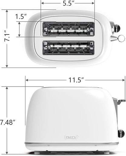 Toaster 2 slice, Retro Stainless Steel Toaster