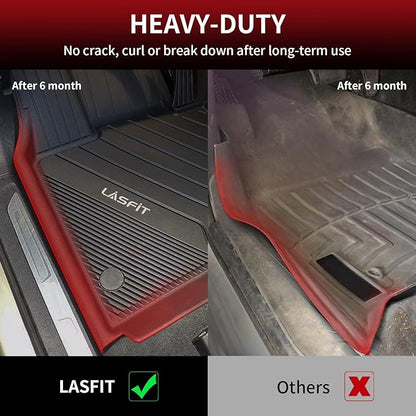 LASFIT Floor Mats for BMW 3 Series 2012-2018 320i 328d 328i 330e 330i 335i 340i M3 RWD & Sedan Only(Not for 335is, X-Drive, GT), All Weather TPE Custom Fit Car Liners 1st & 2nd Row Mat, Black