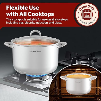 SUNHOUSE Stainless Steel Stock Pot