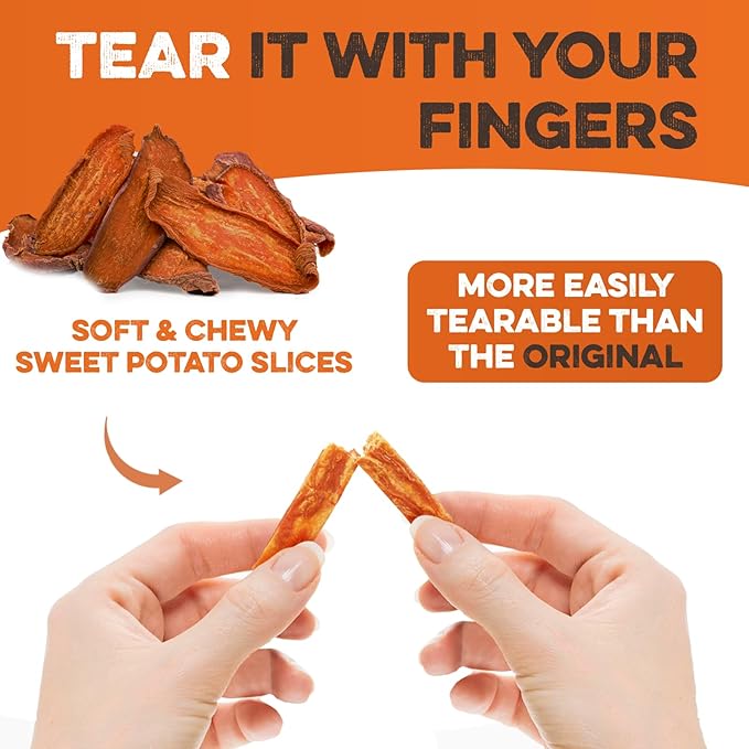 Sweet Potato Slices For Dogs - Soft & Chewy - Single Ingredient Dog Treats, Healthy 100% Natural Sweet Potato Dog Treats With No Added Preservatives - Softer & Great For Puppies Or Senior Dogs (2lb)