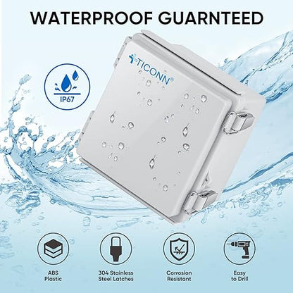 TICONN Waterproof Electrical Junction Box IP67 ABS Plastic Enclosure
