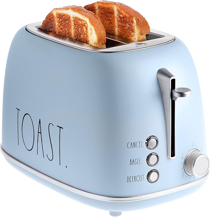 Rae Dunn Retro Rounded Bread Toaster, 2 Slice Stainless Steel Toaster