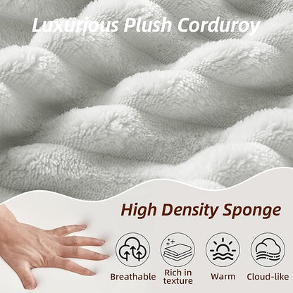 Modular Cloud Sectional Couch with L-Shape Chaise,Modern Upholstered Couches with Deep Seat,Corduroy Sponge Compressed Sofa for Living Room, Bedroom,No Assembly Required(Light Gray)