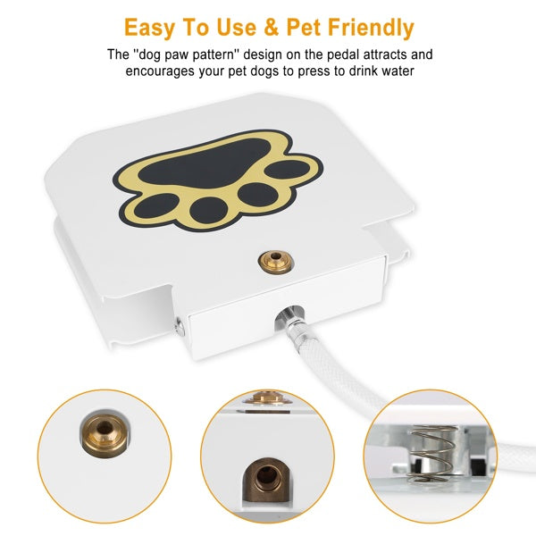 Dog Water Fountain Outdoor,No Electricity Step-On Activated Pet Sprinkler,Paw-Controlled Drinking Dispenser For Large & Small Dogs,Automatic Waterer For Yard, Garden, Lawn