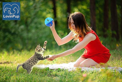 Cat Ball Toy with Bell Larger Size, Bells Jingle as Balls Roll, Cat Toy for Small or Large Cats, or Other Animals (Pink - 1 Pack)