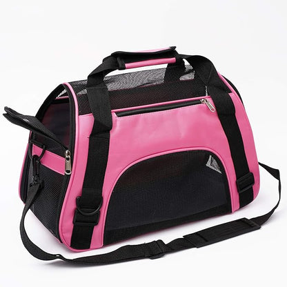 Cat Carrier for Small Cats Dogs Soft-Sided Pet Carrier for Cats Puppies Small Pets Airline Approved Lightweight Comfortable Travel Cat Dog Carrier (Small, Pink)