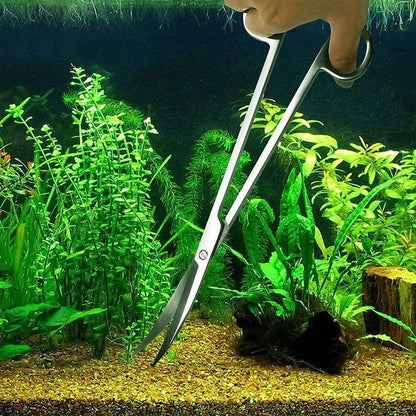 15in Aquascaping Tools, 4 in 1 Long Aquarium Tweezers Scissors Spatula, Stainless Steel Aquatic Plants Aquascaping Tools Set for Fish Starter Kits, Aquariums Tank and Terrarium