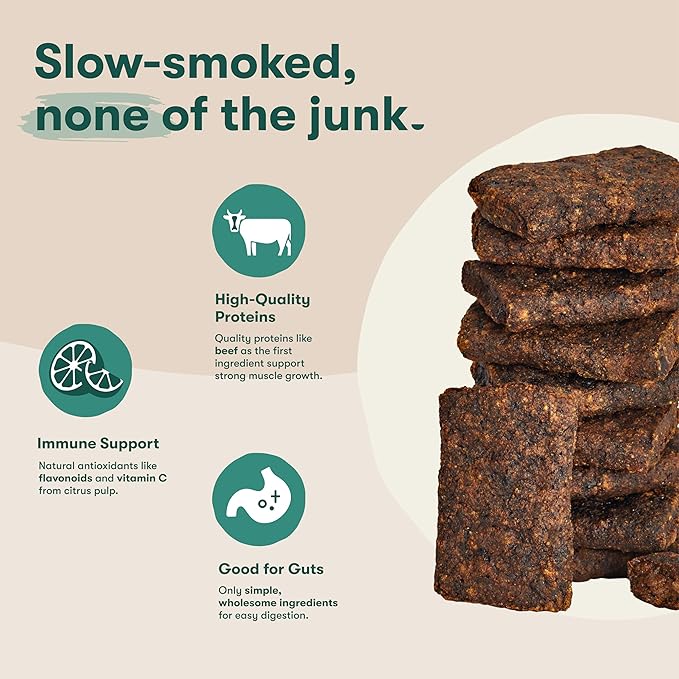 Jinx Tenders Beef Jerky Dog Treats, All Natural Ingredients, Soft and Chewy, Low-Calorie, Slow-Smoked Beef & Liver, No Fillers, 5oz, 6 Pack