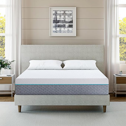 EGOHOME Full Mattress 14 Inch, Memory Foam Mattress Bed in a Box, Back Pain Relief, Made in The USA of US Foam and Global Materials, Medium Firm, CertiPUR-US Certified,75”x54”x14”, White