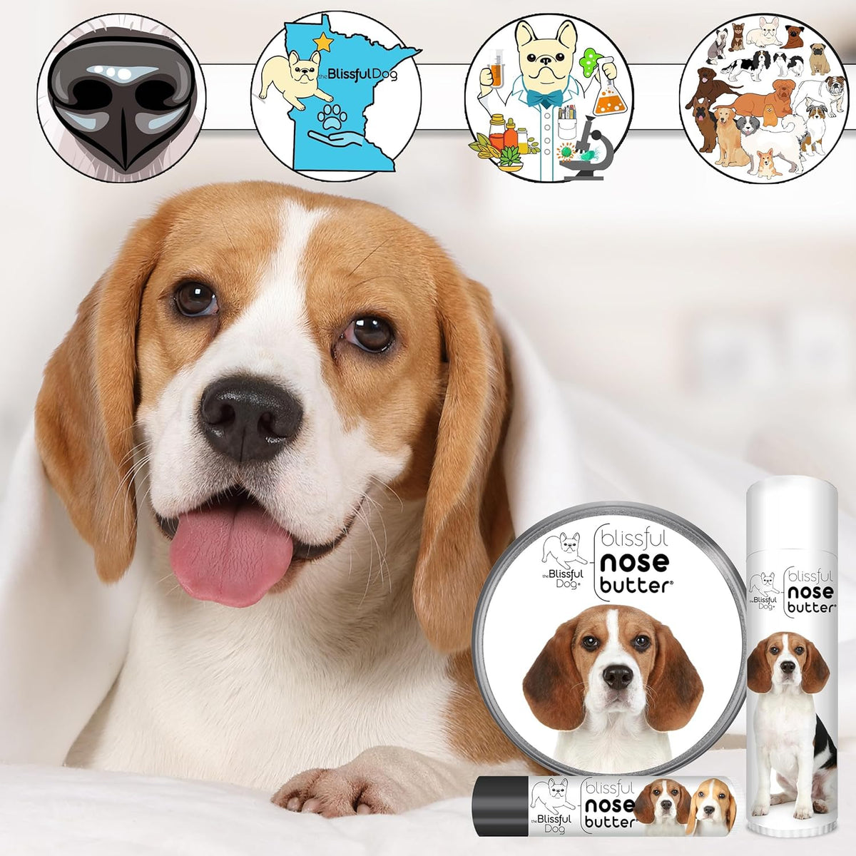 The Blissful Dog Beagle Unscented Nose Butter, 16oz