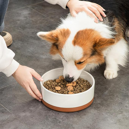 MALACASA Dog Bowls, Ceramic Dog Food and Water Bowls for Large Size Dogs, 6 Cups Capacity Pet Bowl for Large Dogs (L-6 Cups)