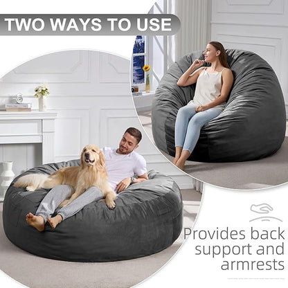 Hobestluk Bean Bag Chair 6Ft Giant Bean Bag Chairs for Adults Large Bean Chairs with Removable Cover,Big BeanBag Chairs for Living Room, Bedroom