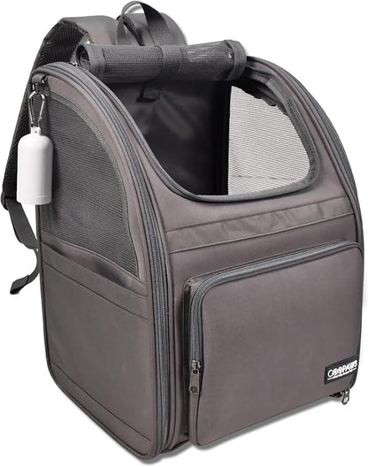 Jespet Pet Backpack Carrier for Small Dog, Puppy, Soft Carrier Backpack Ideal for Traveling, Hiking, Walking and Outdoor Activities with Family (4-Grey)