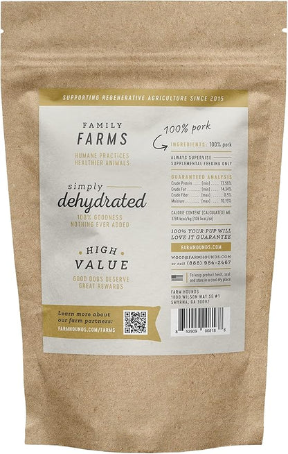 Farm Hounds - Pork Jerky - Premium Natural Jerky for Dogs - 100% Humanely Raised Pork - Break-to-Size - Great for Training & Treats - No Added Fillers - Made in USA - 3.5 oz - 1 Pack