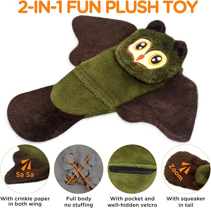 FIREOR Dog Squeak Toys, No Stuffing Plush Crinkle Water Bottle Dogs Chew Toy for Small Medium Large Breed Chewer Squeaky Tough Durable Puppy Teething Chewing Interactive Keep Them Busy Birthday Gifts