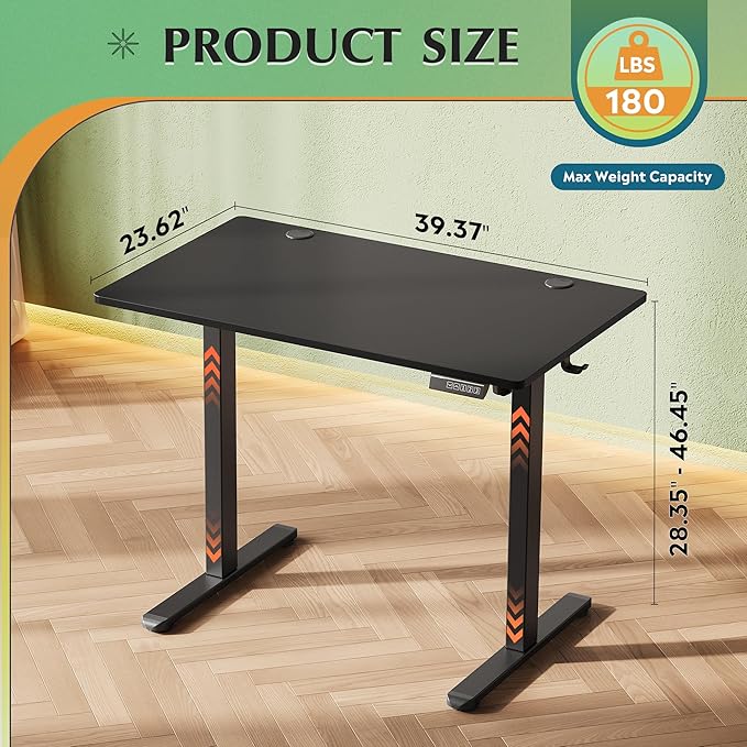 DEVAISE 48 x 24 Inches Standing Desk, Whole-Piece Desktop Electric Standing Desk