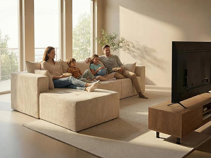 Cloud Boneless Sectional Sofa, Modular Sofa with Deep Seat, Modern Upholstered Couch with Chaise Lounge, Fluffy Comfy L-Shape Sectional Couch for Living Room, Black