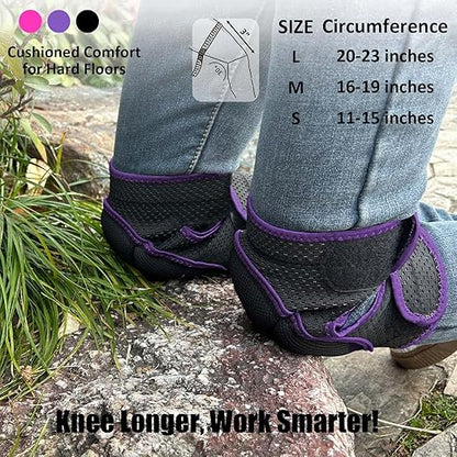 Knee Pads for Cleaning Floors for Women, Mens Knee Pads for Mechanic & Repair Work, Anti-Slip & Safety Knee Cushion for Kneeling on Hard Floor, Fit for Gardeners, Carpenters for Christmas, Purple Large