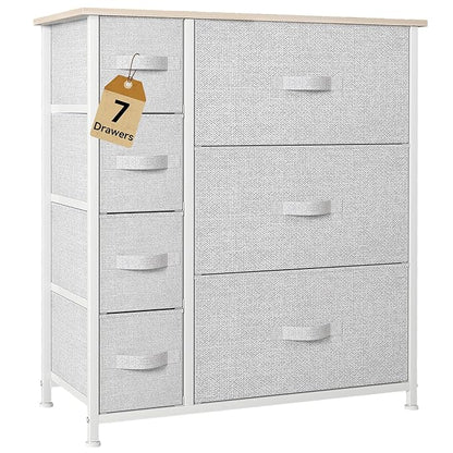 DWVO Dresser for Bedroom, 7 Drawers Fabric Dresser, Organizer Unit for Living