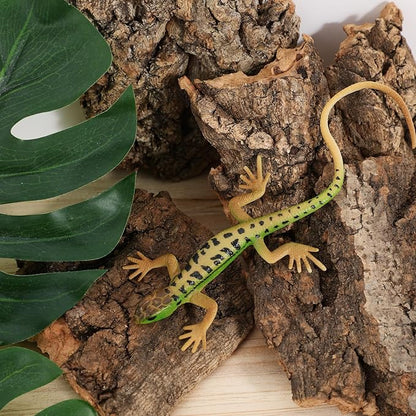 BESPORTBLE 4PCS Reptile Bark Decor Wood, Bearded Dragon Tank Accessorie Cork Hides Flats for Lizard Geckos Tortoise Terrarium Aquarium, Water Cork Tube Decor Random Shape Size 8-14cm