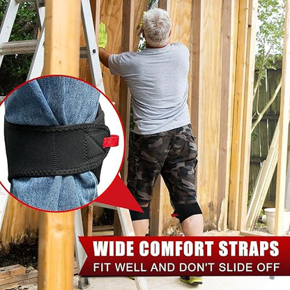 FREEKYROCK Work Knee Pads for Men Construction,Gel Roofing and Flooring Knee Pads for Women with Soft Foam Padding for All Day Comfort, Gardening Kneepads for Work with Anti-Slip 1680D Fabric Cap, Black