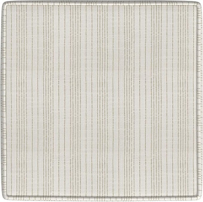 Homepop Home Decor Classic Square Storage Ottoman with Lift Off Lid | Ottoman with Storage for Living Room & Bedroom, Marigold Pinstripe Cream Fabric