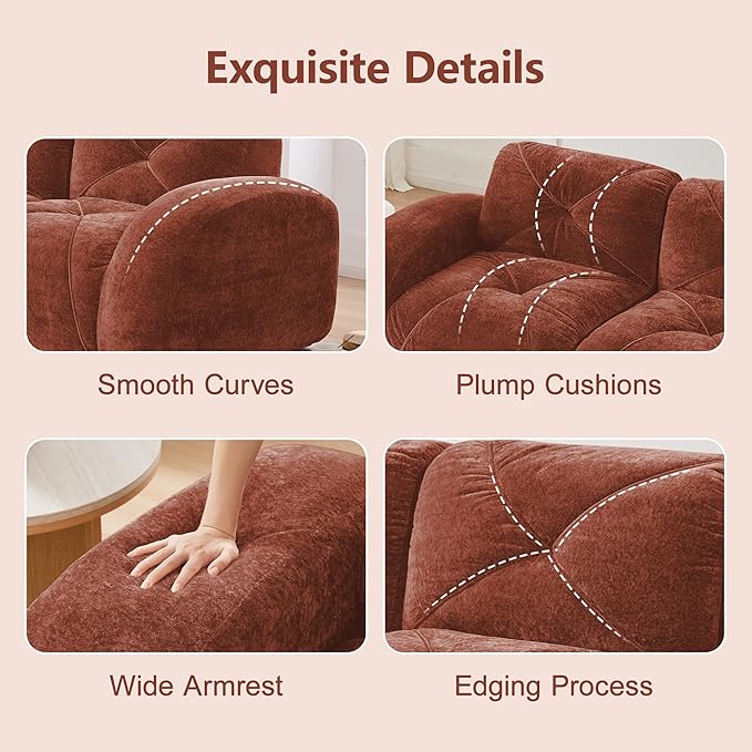 Modular Sectional Sofa with Free Combination,Boneless Floor Couch for Living Room & Lounge,Velvet 3-Seater Sectional Couch with 2 Ottomans,No Assembly Needed