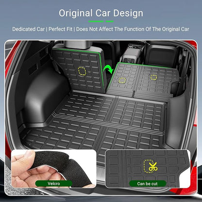 xipoqix Cargo Mat Backrest Mat Compatible with 2022-2026 Tucson Cargo Liner Back Seat Protector Replacement for 2022-2025 2026 Tucson Accessories (Trunk Mat with Backrest Mat)